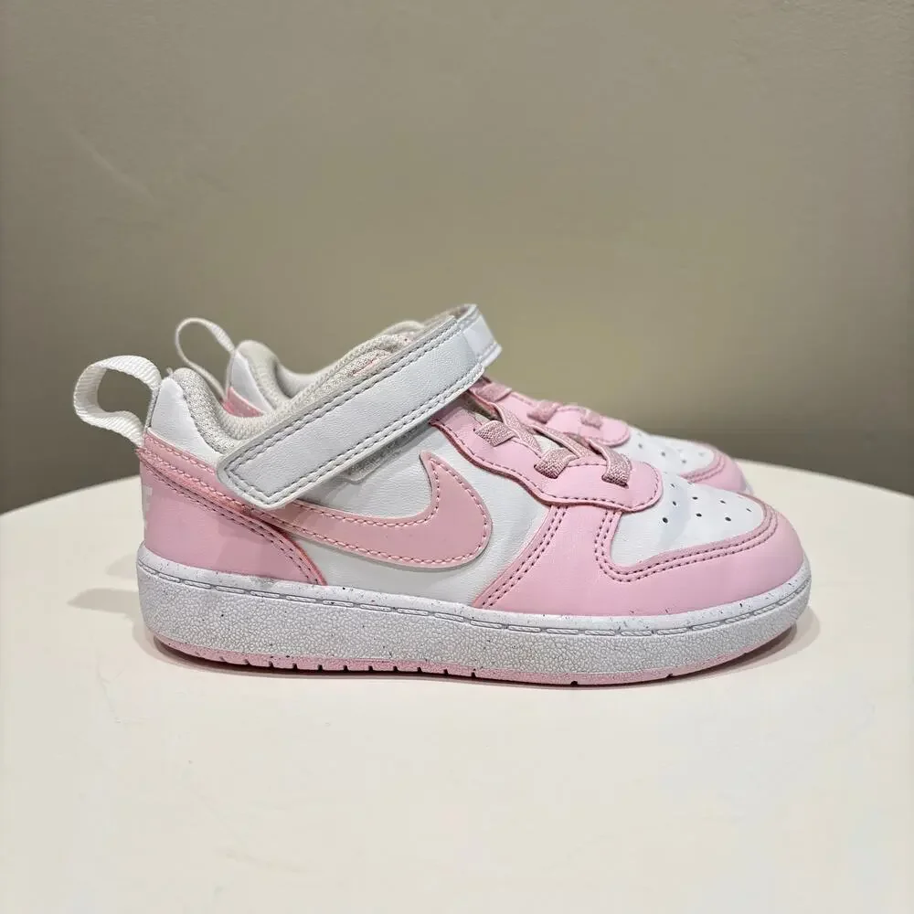 Nike Toddler Girls Court Borough Low Recraft Sneakers Pink Foam White - Size: 9 - Picture 2 of 8